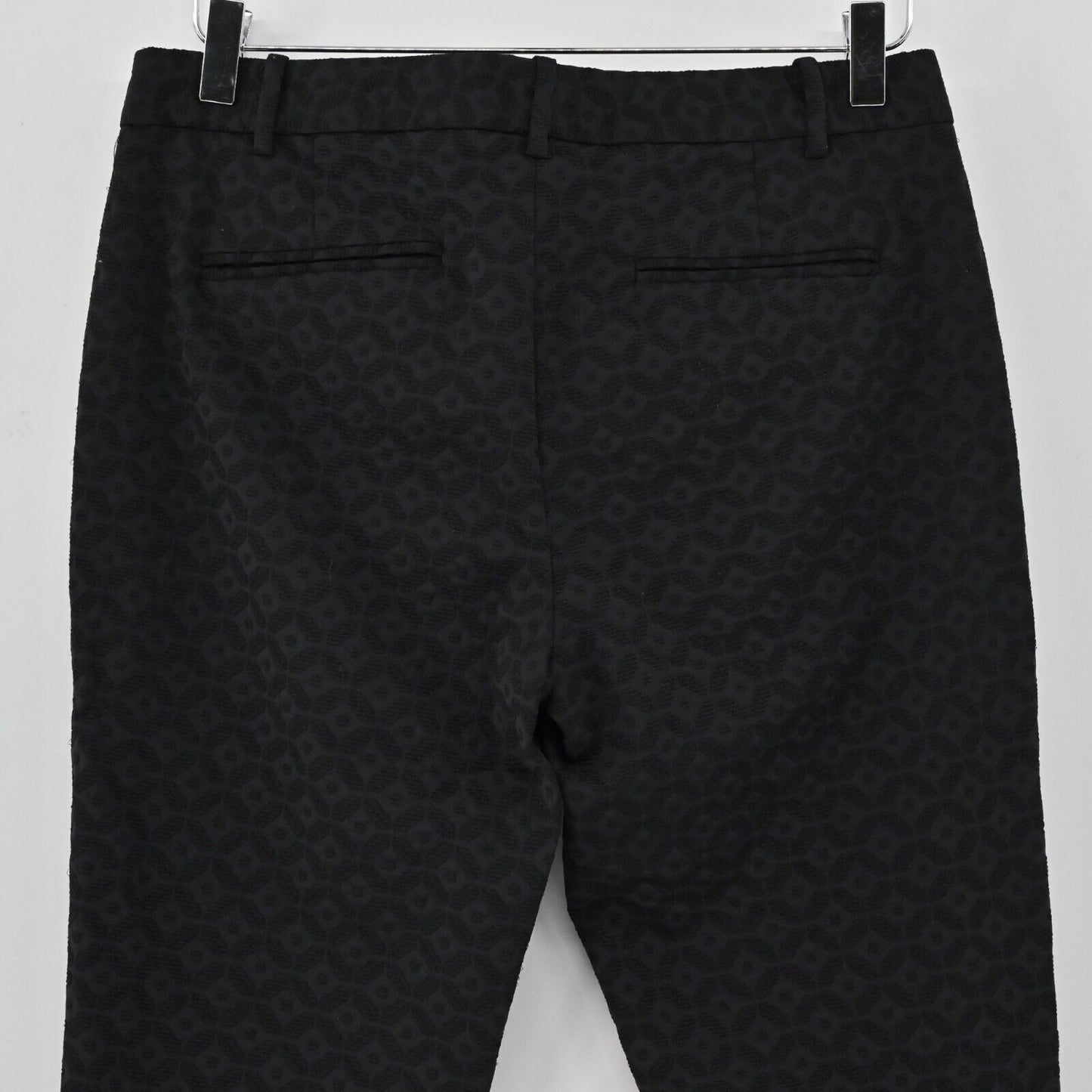 THEORY Pants Womens Sz 6 Izelle Charismatic Jacquard Dress Pants Black Straight