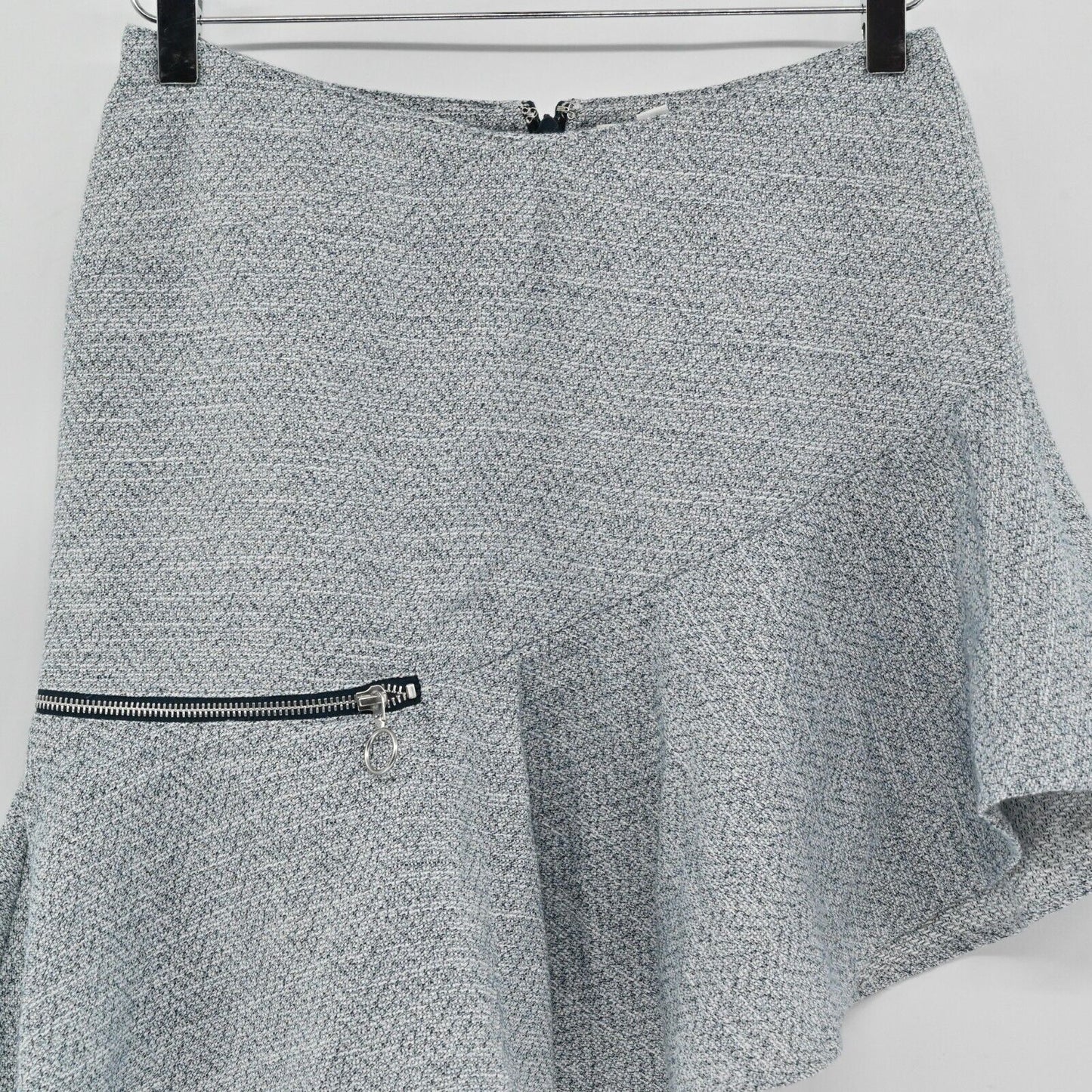 CHELSEA and WALKER Skirt Womens Size 4 Asymmetric Zipper Detail Tweed Mini