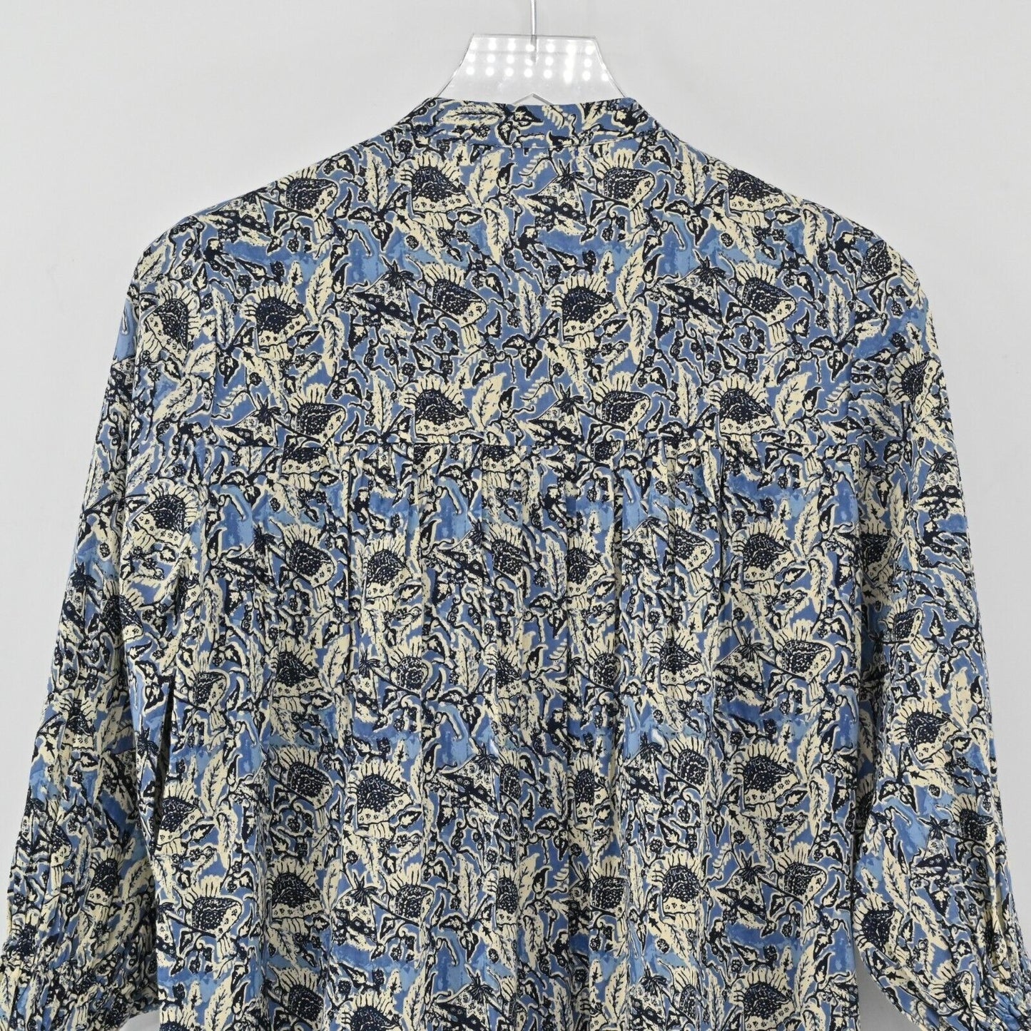 TUCKERNUCK Dress Womens Size S Ros Garden Floral Print Blue Embroidered Cotton