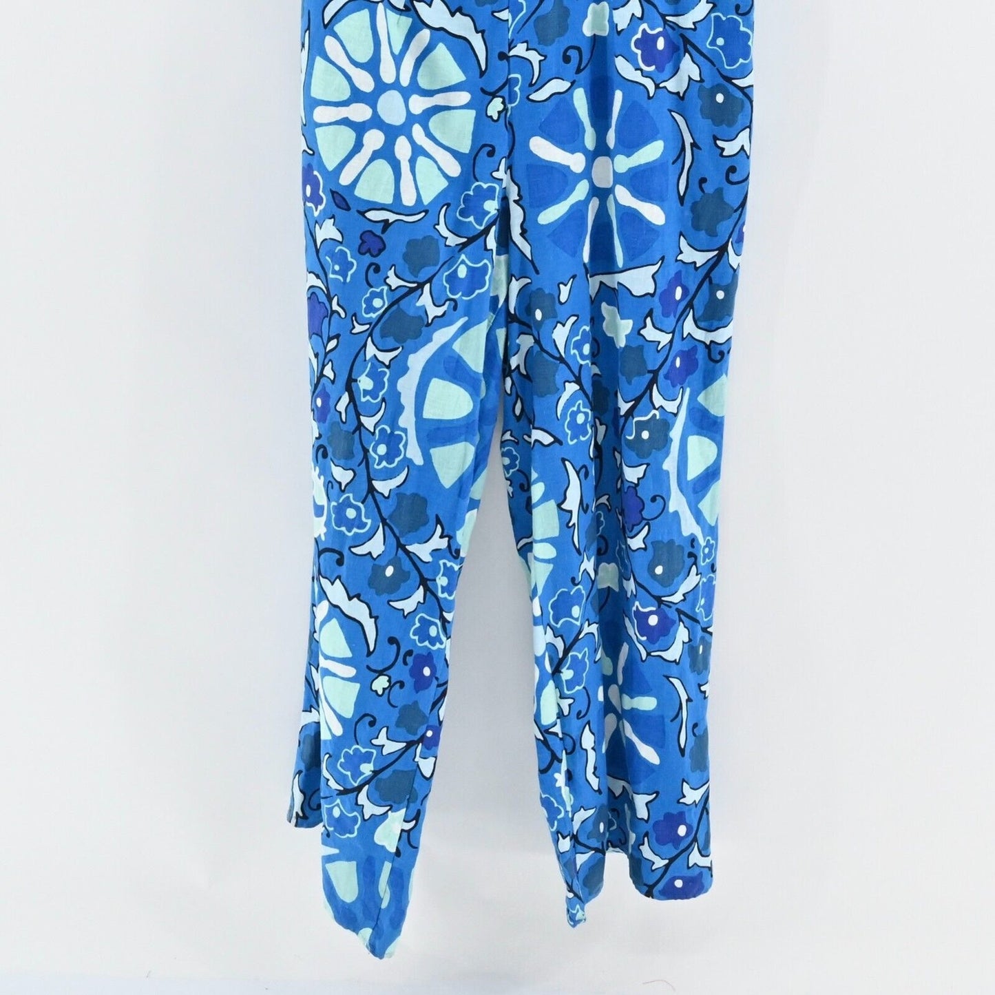 RHODE Jumpsuit Womens Size XXL Target Zinnia Blue Print Bell Sleeve Cut Out