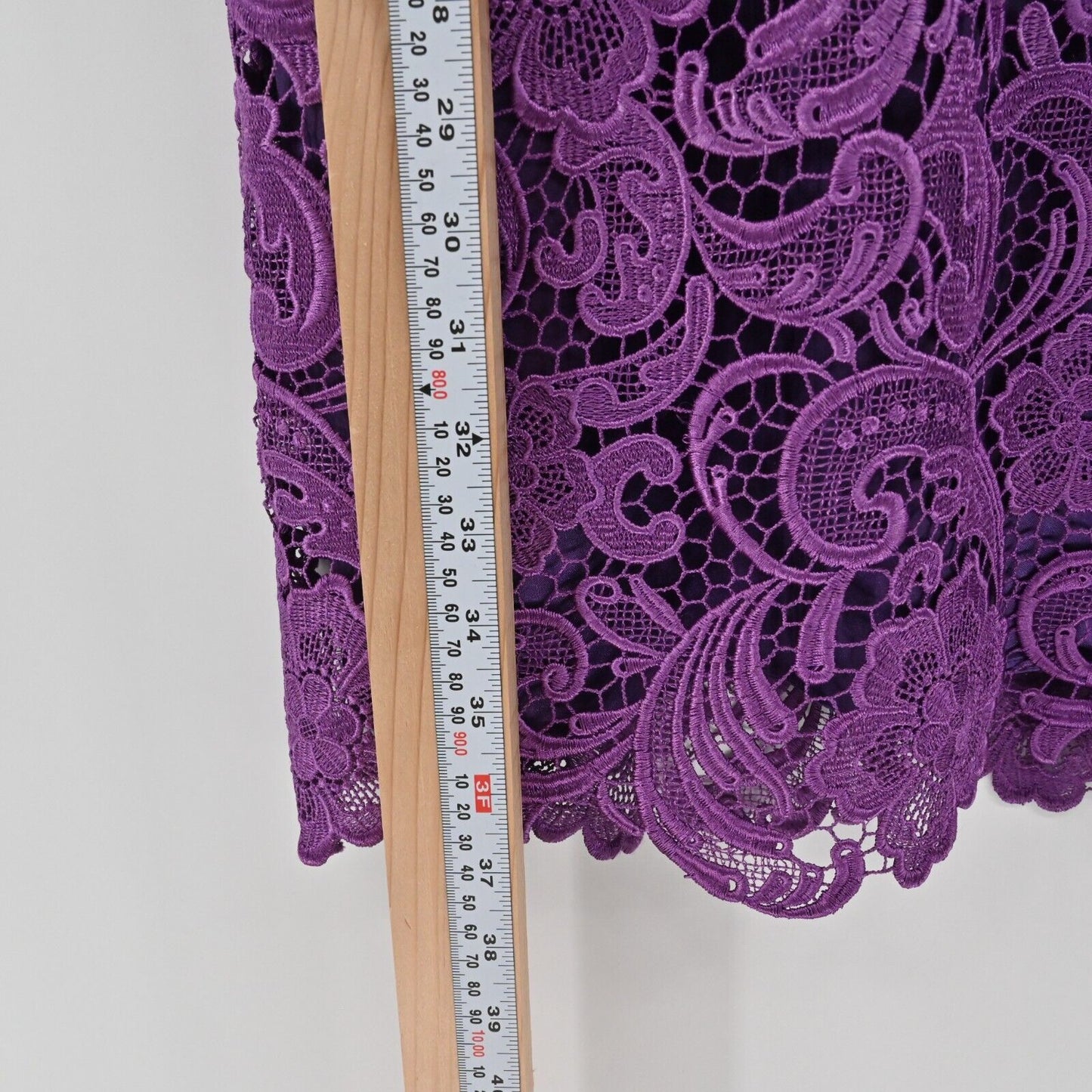 DECODE 1.8 Dress Womens Size 4 Scalloped Lace Short Sleeve Sheath Purple NEW