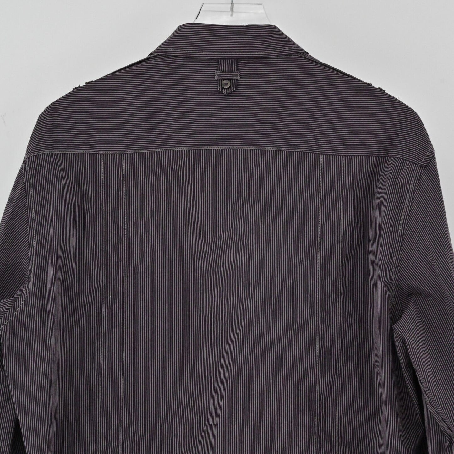 7 DIAMONDS Shirt Mens Sz XL Casual Stripe Long Sleeve Button Down Front Pockets