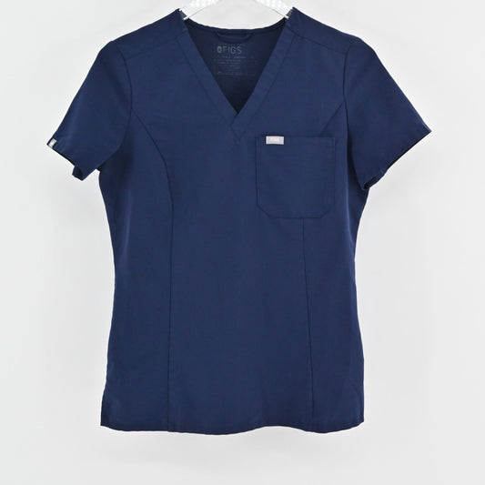 FIGS Womens Catarina Scrub Top Size XS One Pocket Navy Blue Technical Collection
