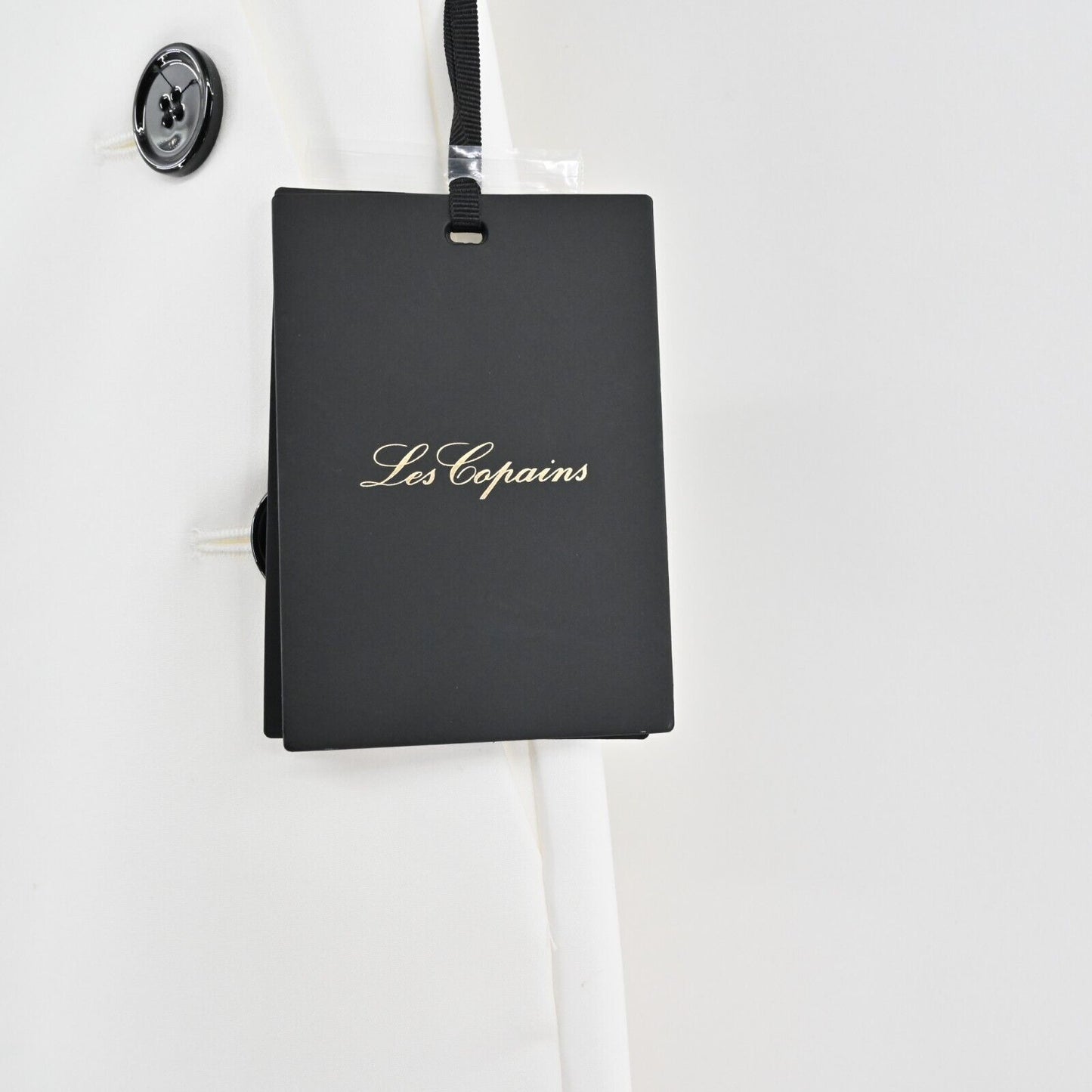 LES COPAINS Pants Womens Size 46 Sailor Button Milk White Solid High Rise NEW