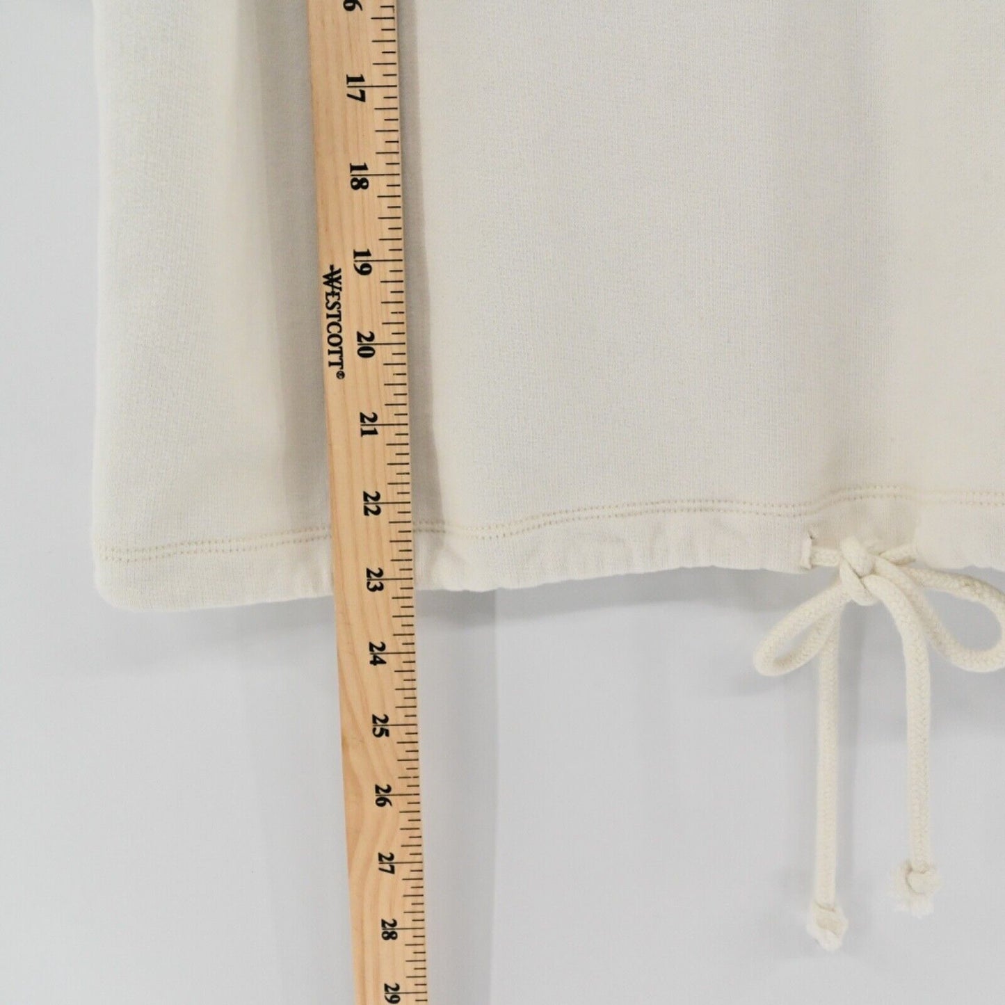 AMERICAN EAGLE Sweatshirt Womens Sz XS Ivory Cotton Blend Drawstring Waist NEW