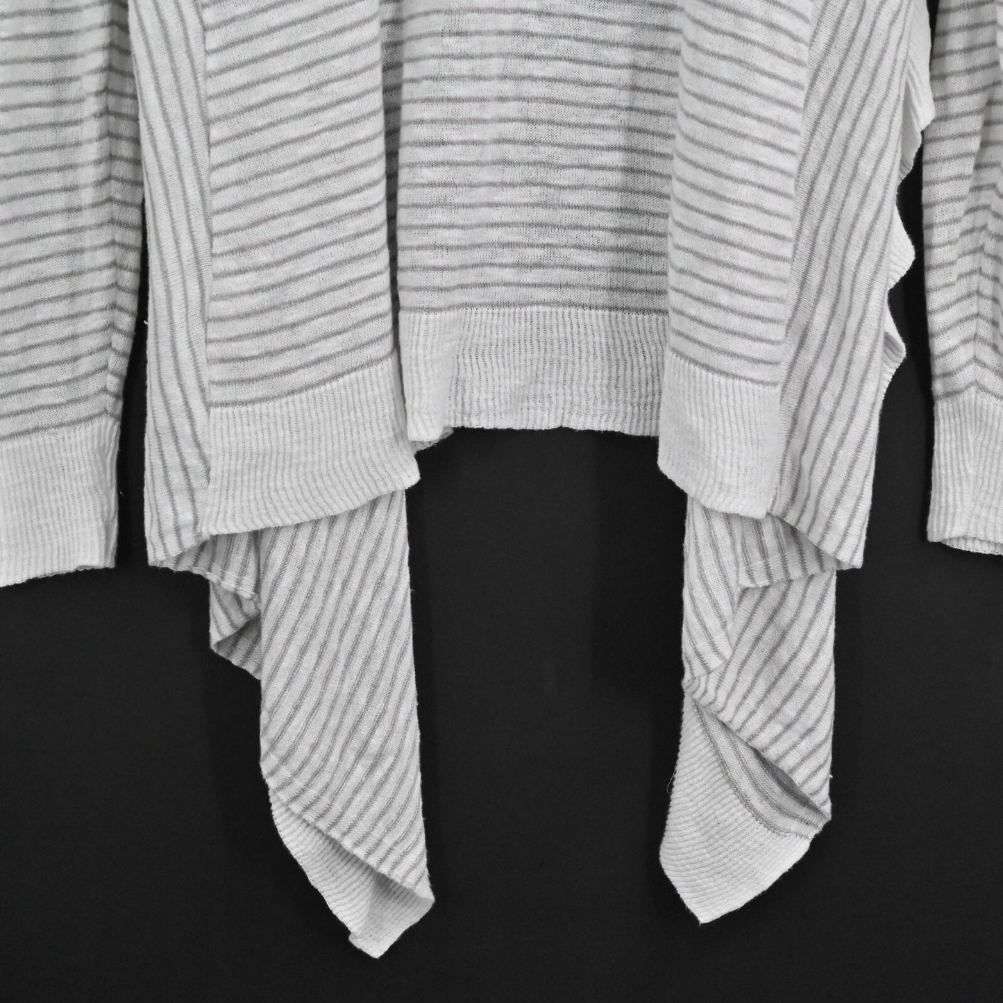 EILEEN FISHER Sweater Womens Sz XS Waterfall Front Stripe Cardigan Linen Capsule