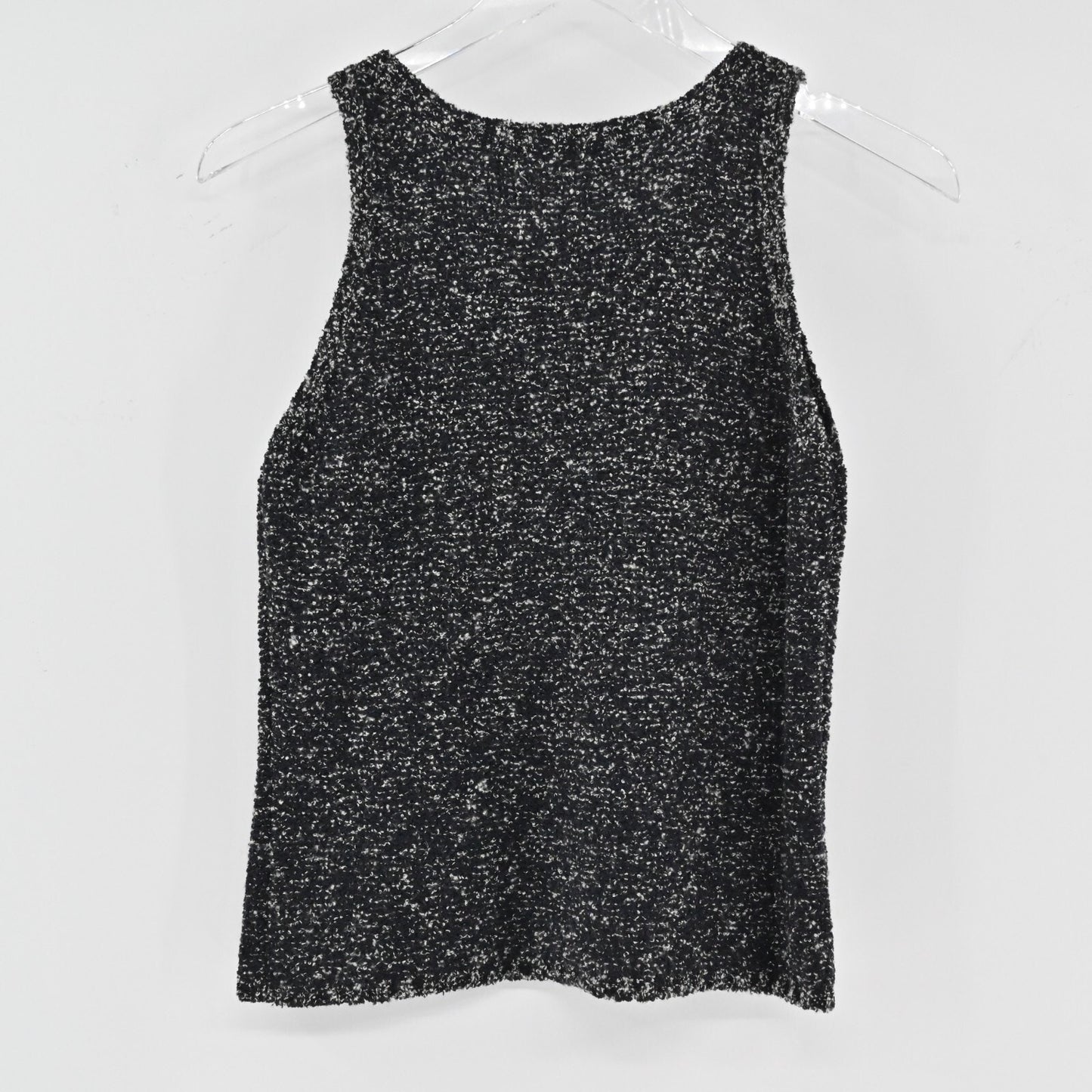 Vtg ANNE KLEIN Womens Wool Sleeveless Top Size S Gray Sweater Academia Corpcore