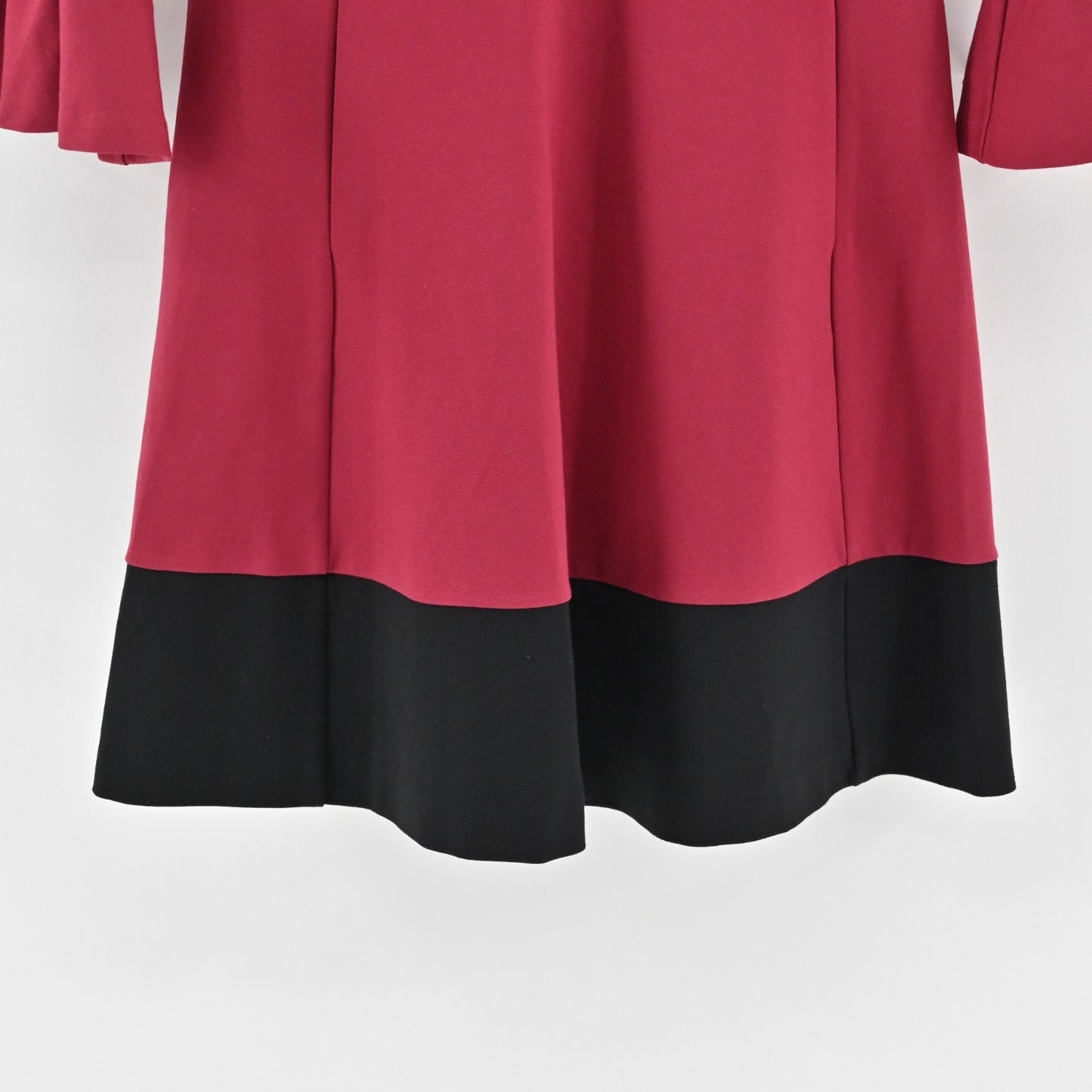 KATE SPADE Bell Sleeve Dress Size S Colorblock Ponte Mini Cranberry Red Black
