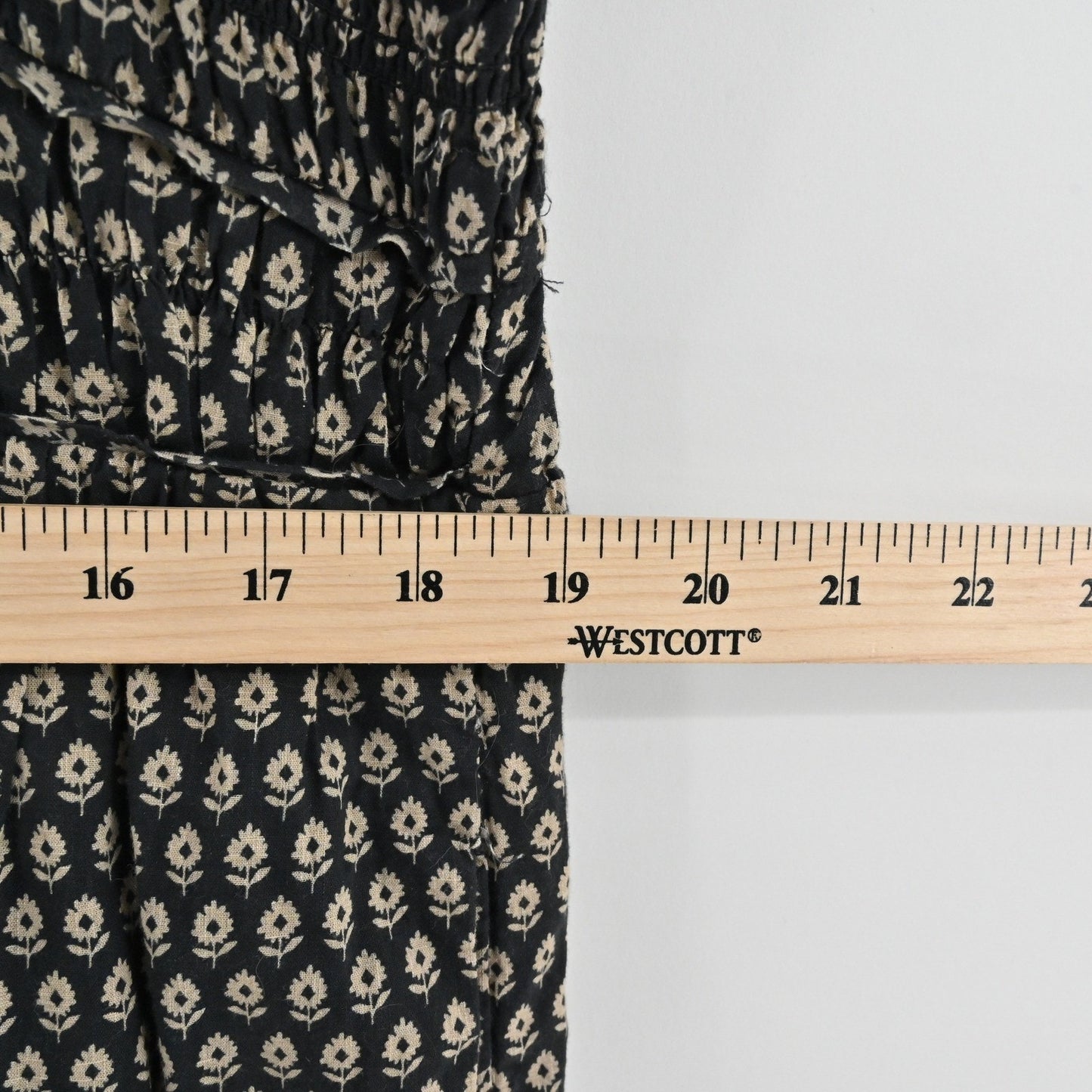 Anthropologie Peregrine Midi Dress Womens Size XL Neutral Motif Smocked Tiered