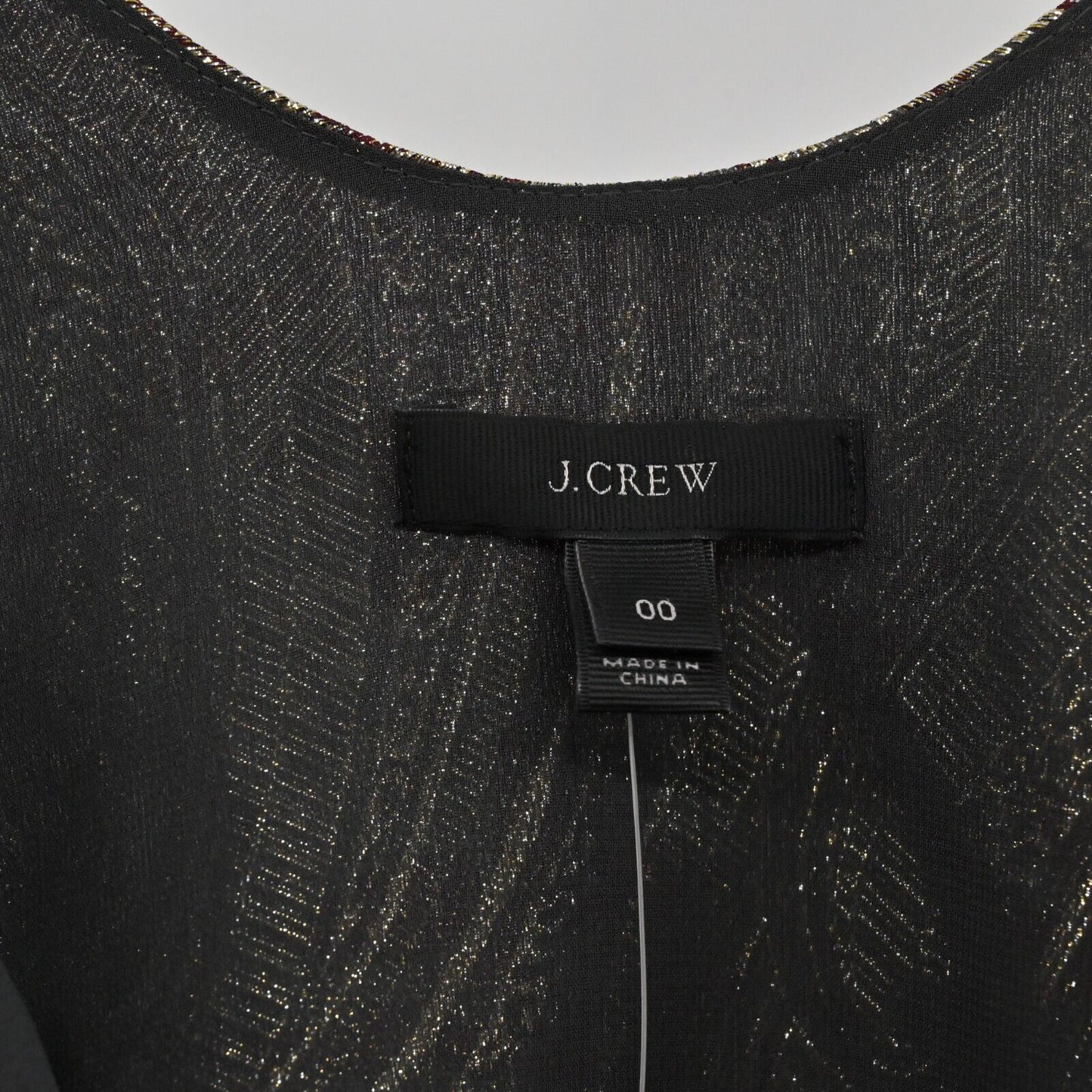 J CREW Top Womens Size 00 Cate Cami Metallic Paisley Print V Neck Silk Tank NEW