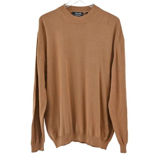 Vtg MARCELLO Sweater Mens Size XL Brown Crew Neck Cotton Blend Made In Italy 90s