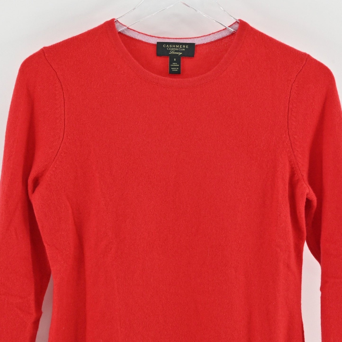 Charter Club Womens Cashmere Sweater Size S Red Crew Neck Cozy Quiet Luxury