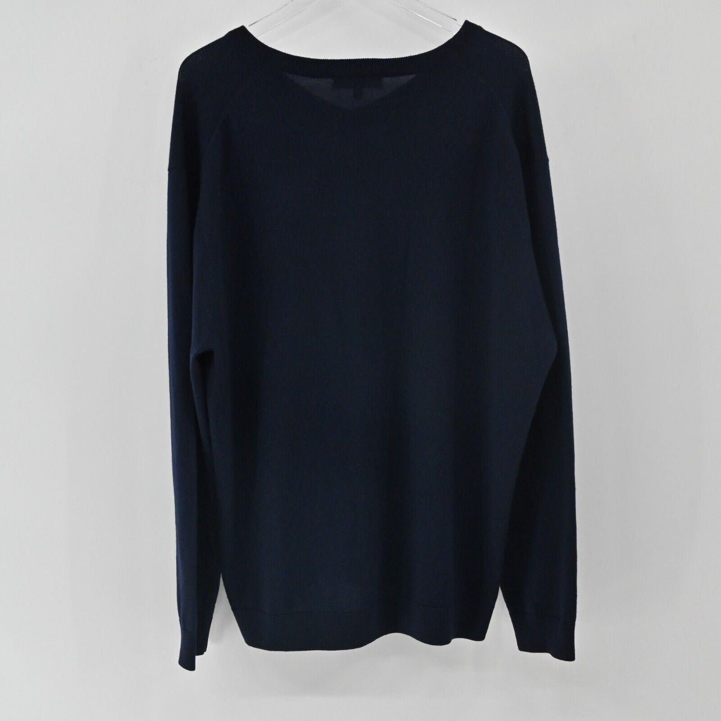 HART SCHAFFNER MARX Sweater Mens Sz 2XB Navy Blue Merino Wool Lightweight VNeck