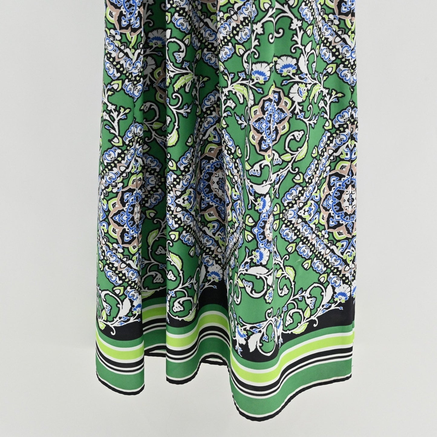 Jessica Howard Floral Damask Halter Maxi Dress Size 10 Green Boho Sleeveless