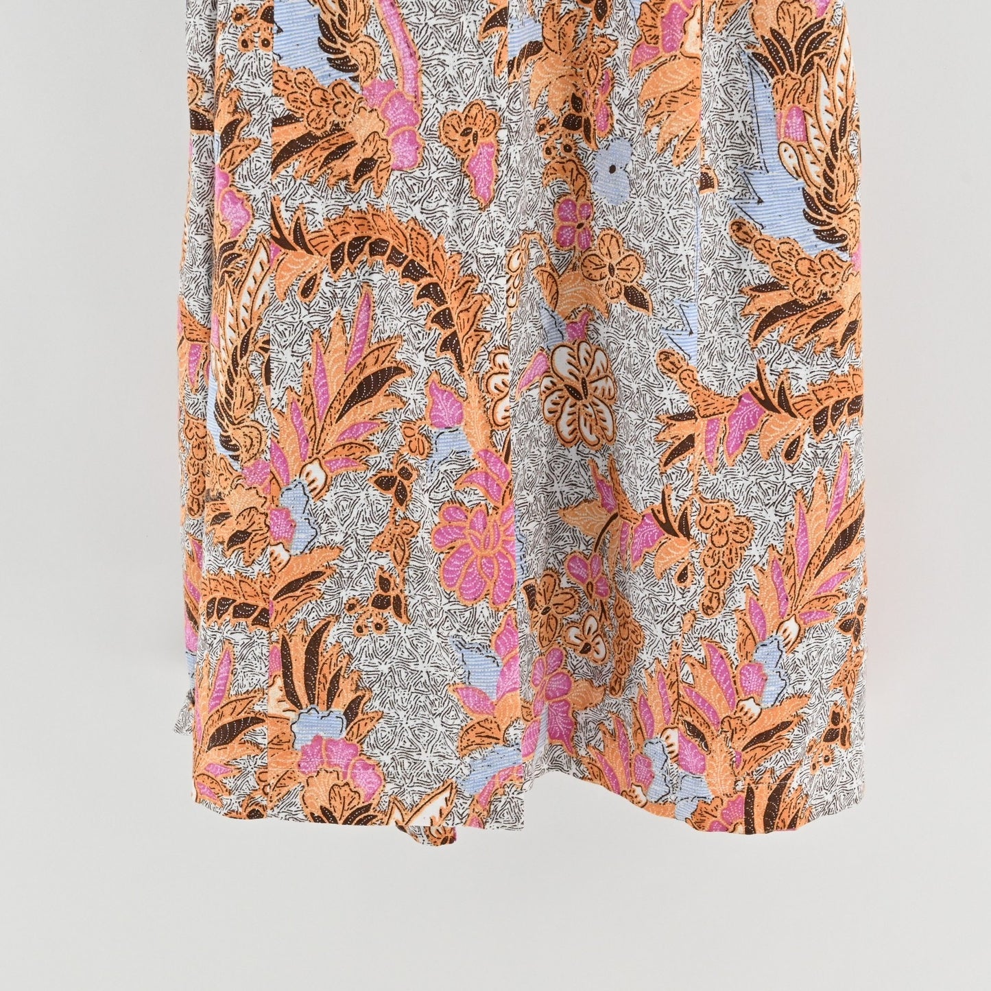 INC Floral Print Belted Midi Dress Size XXL Linen Paisley Duster Lined Boho Puff