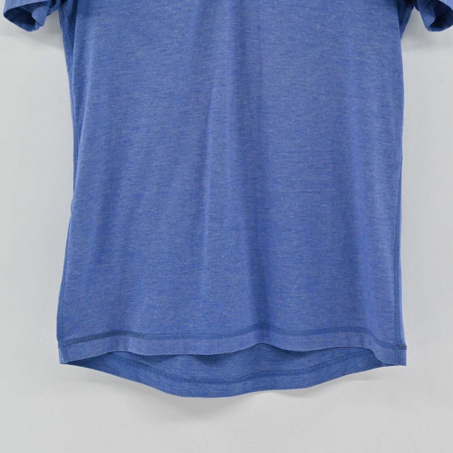 LULULEMON Polo Mens Size L Casual Heathered Blue Short Sleeve Shirt Collar Logo