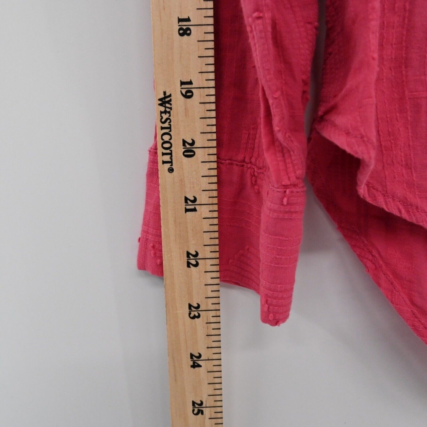 ANTHROPOLOGIE Top Womens Sz S Pink Cotton Theresa Lace Up Back Button Up PILCRO