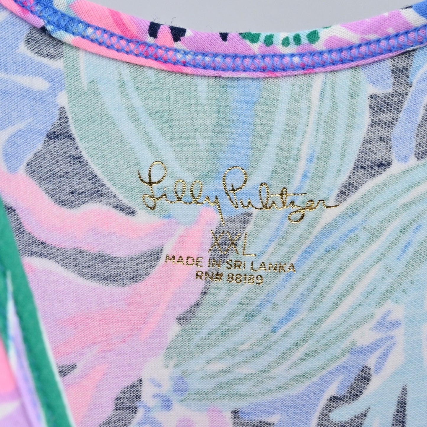 Lilly Pulitzer Womens Ruffle PJ Tank Size XXL High Tide Navy Bringing Mermaid