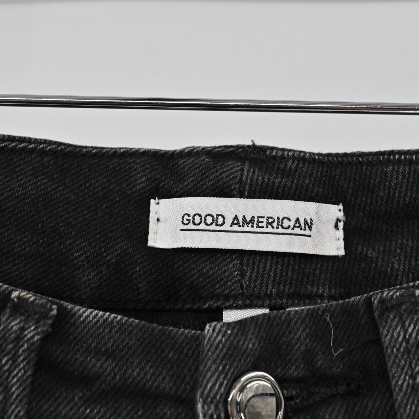 GOOD AMERICAN Jeans Womens Size 26 Good Curve Straight Leg Black Denim Classic