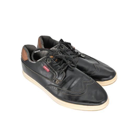 LEVIS Sneakers Mens Size 13 Casual Black Faux Leather Lace Up Wingtip Oxford