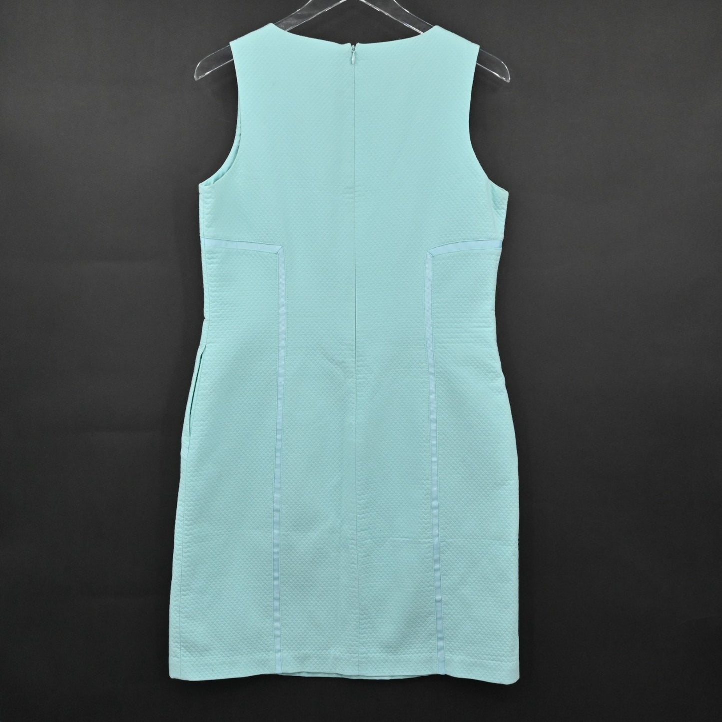 J MCLAUGHLIN Blue Sleeveless Dress Size 8 Textured Detail Shift Casual Preppy