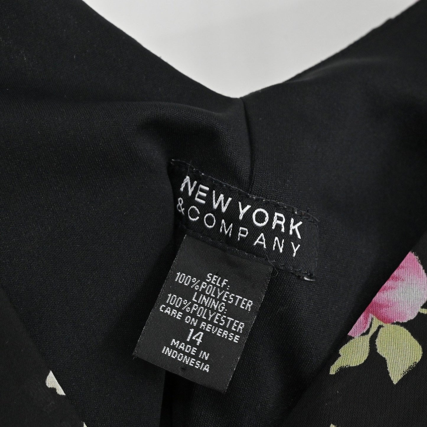 Vtg New York & Co Floral Midi Dress Size 14 Whimsigoth Fairygrunge Dark Romantic