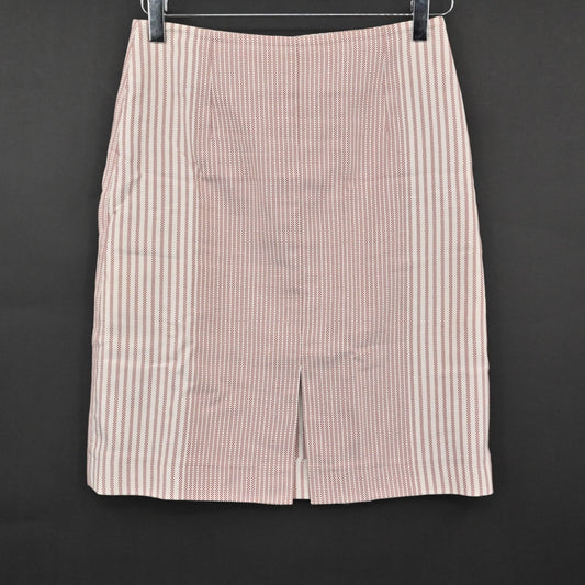 STELLA MCCARTNEY Cotton Pencil Skirt Size 38 Pink Stripe Micro Dot Corpcore