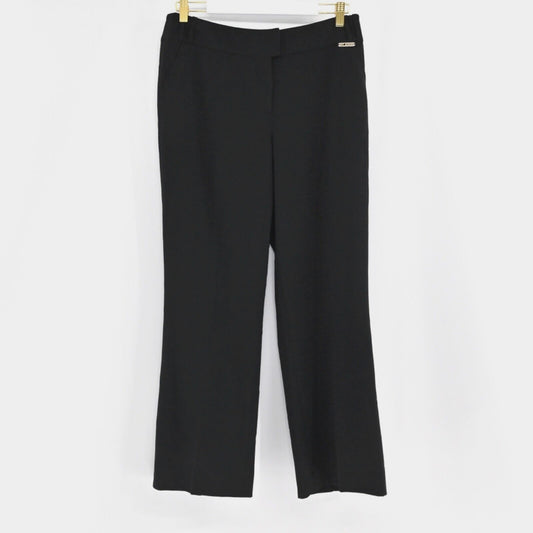 ST JOHN Pants Womens Size 10 Black Trouser Gold Straight Leg Office Career Sport