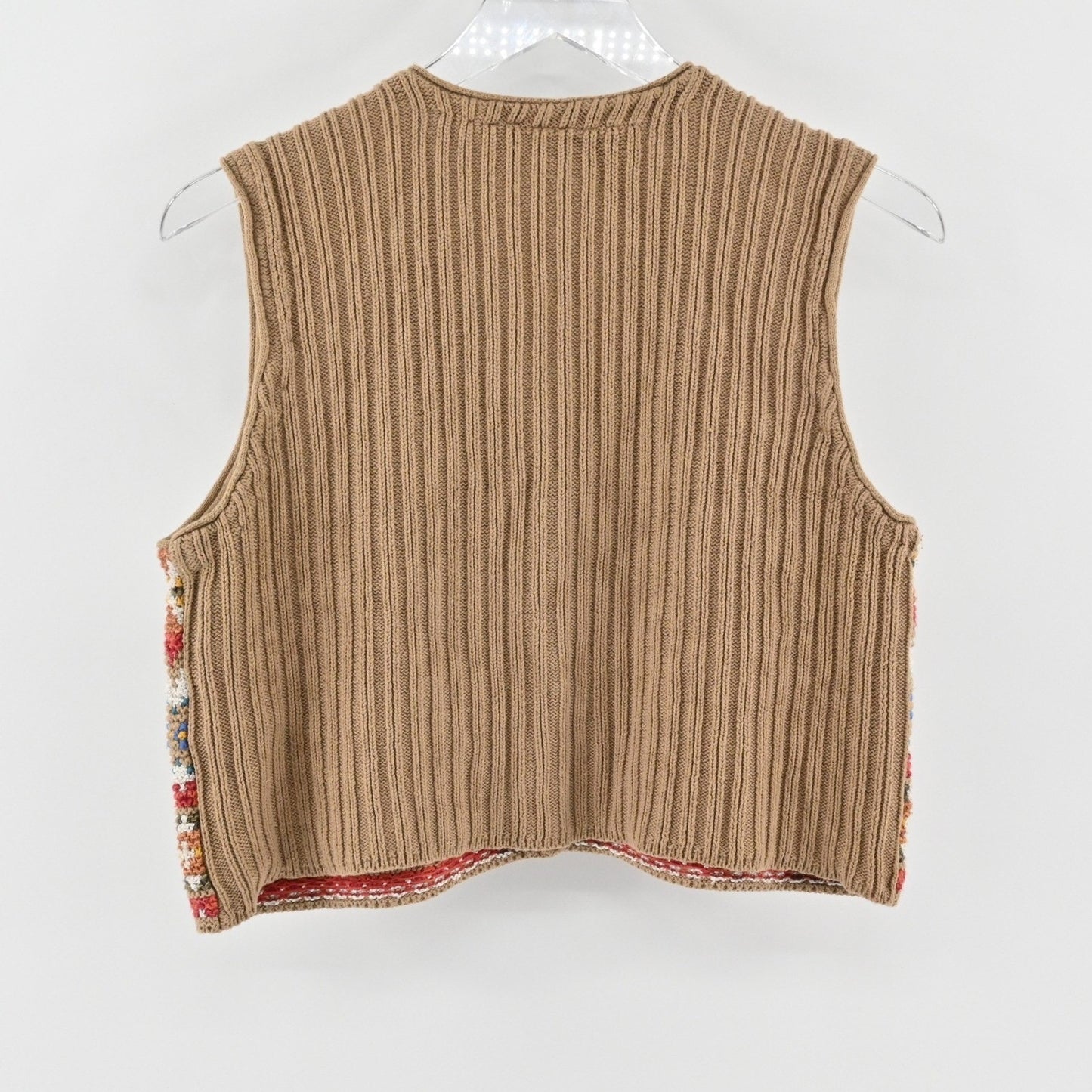 Vtg Y2k Lizsport Sweater Vest Size M Fair Isle Sleeveless Knit Top Multicolor