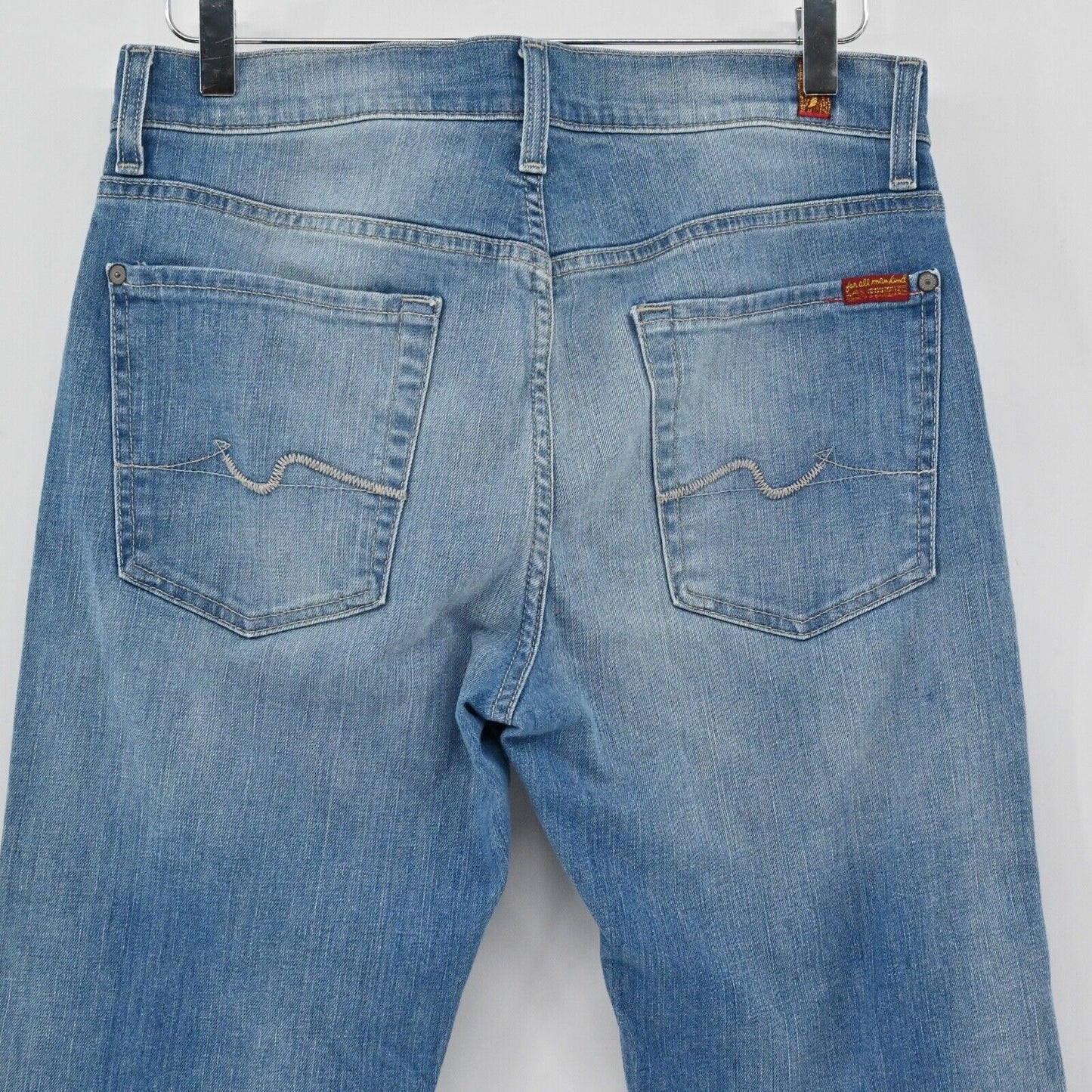 7 FOR ALL MANKIND Jeans Mens Size 31x29 Button Fly Straight Medium Wash Mid Rise