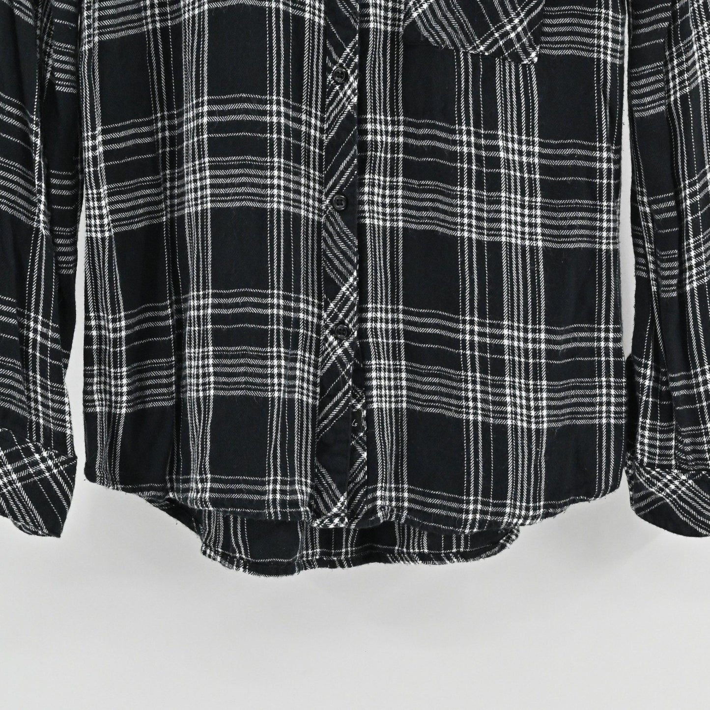 Rails Womens Hunter Plaid Top Size S Grunge Western Black White Button Shirt