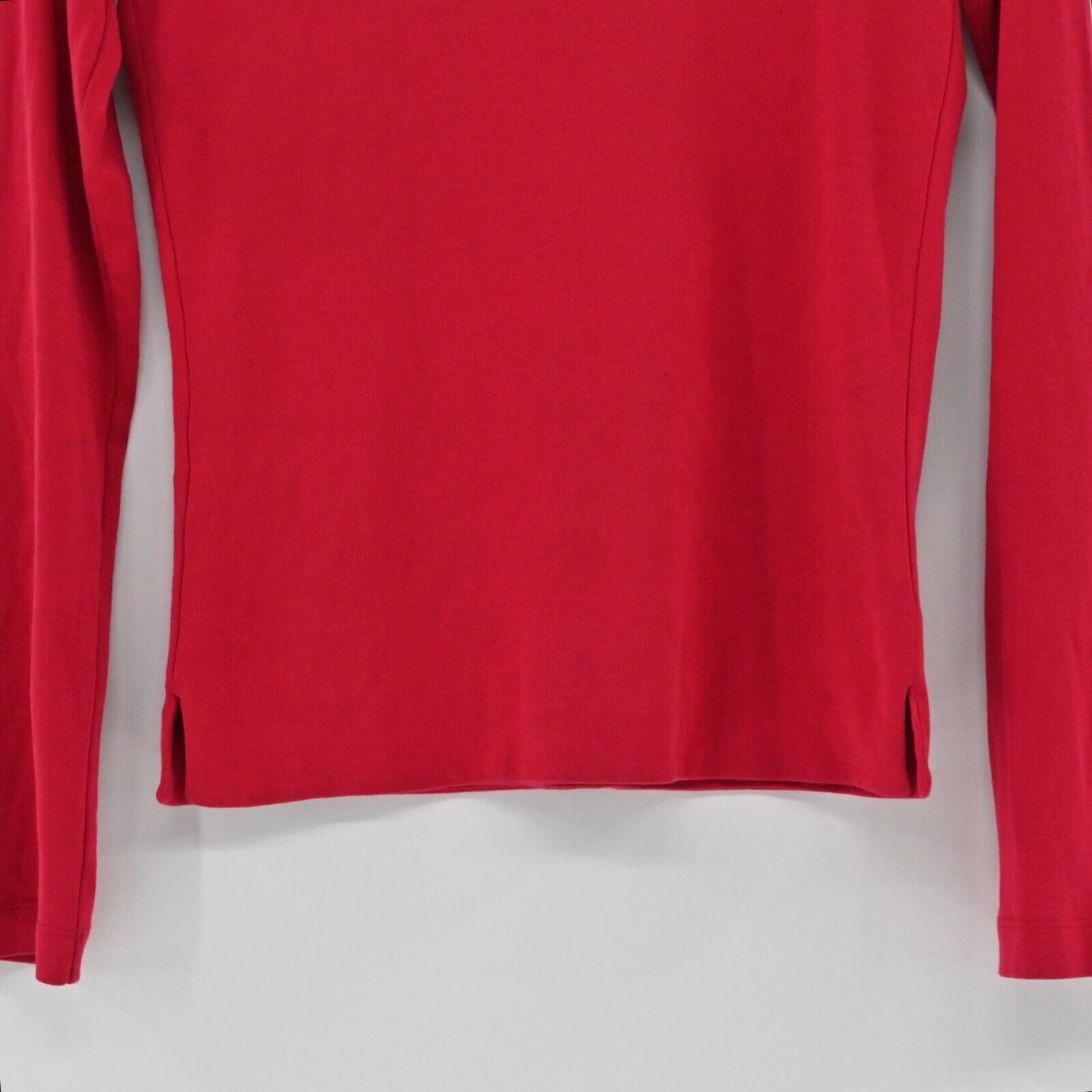 Vtg ARMANI EXCHANGE Top Womens Size M Red Long Sleeve Spellout Cotton Holiday