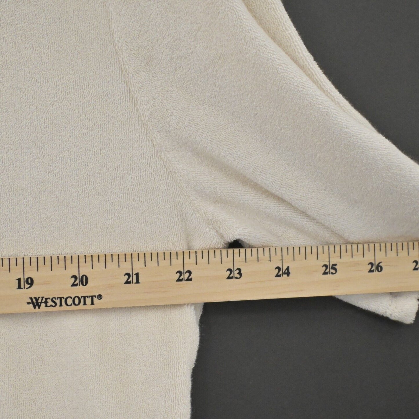 ARITZIA Top Womens Sz M WILFRED FREE Beige Terry Cloth Crop Short Sleeve Shirt