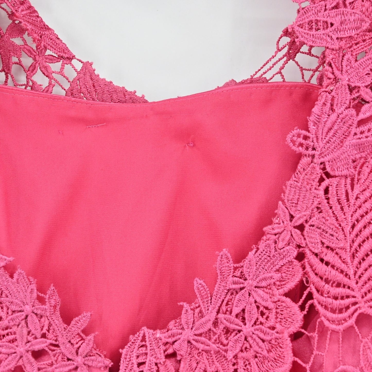 MIKAEL AGHAL Womens Pink Lace Dress Sz 4 Cut Out Coquette Crochet Cocktail Retro