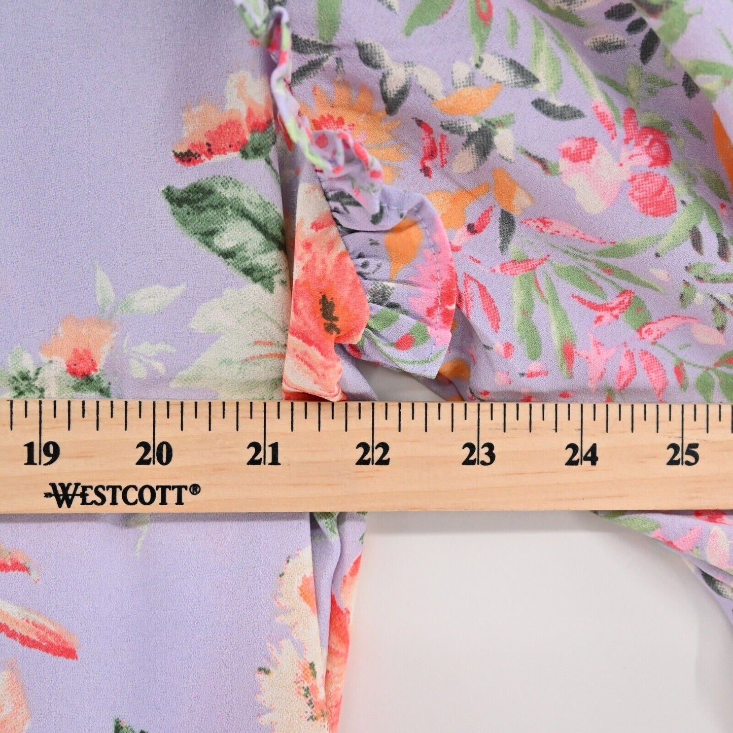 TOLANI Collection Dress Sz S Lavender Floral Balloon Sleeve Ruffle Peasant Bloom