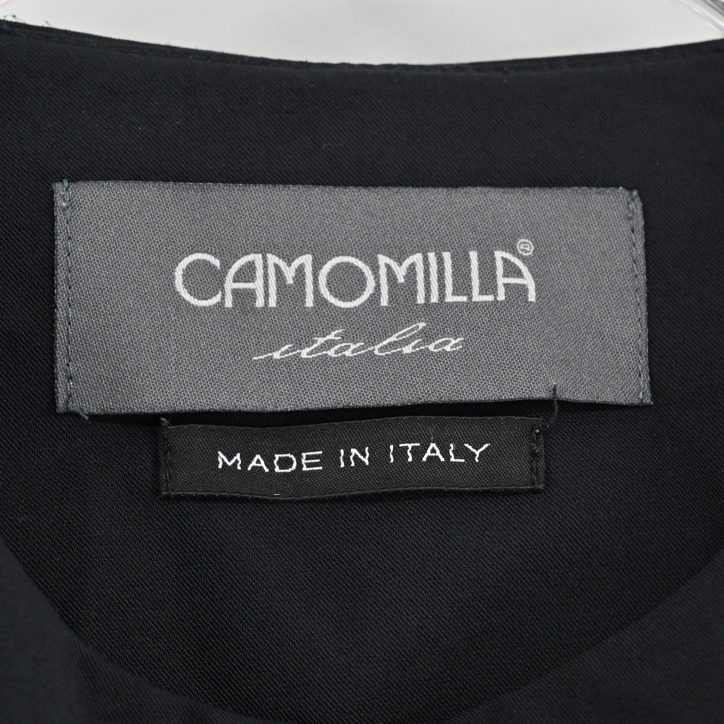 Camomilla Italia Black Zip Front Jacket Size 42 Collarless Blazer Made in Italy