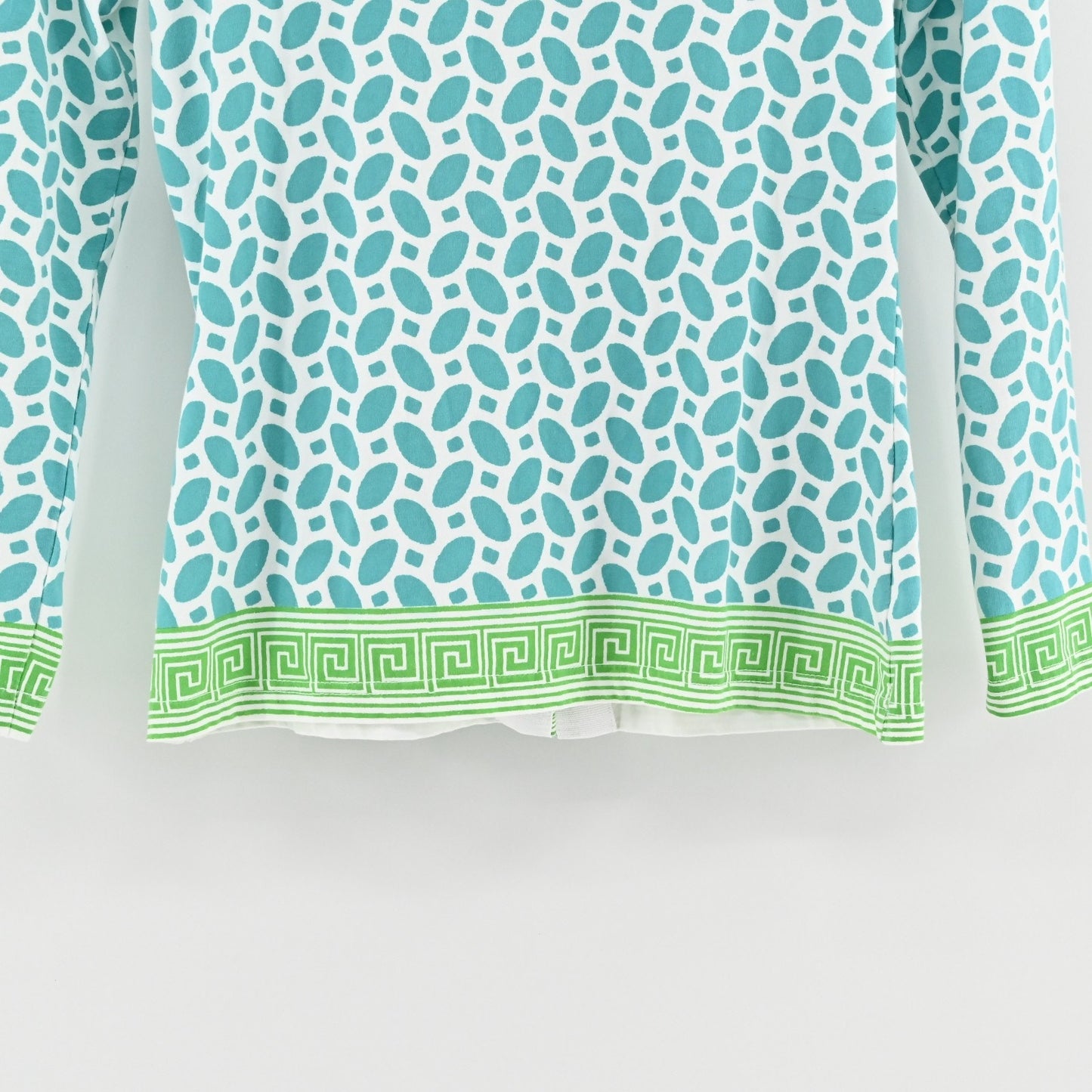 Barbara Gerwit Womens Cardigan Size XS Blue Green Coastal Preppy Cotton Button