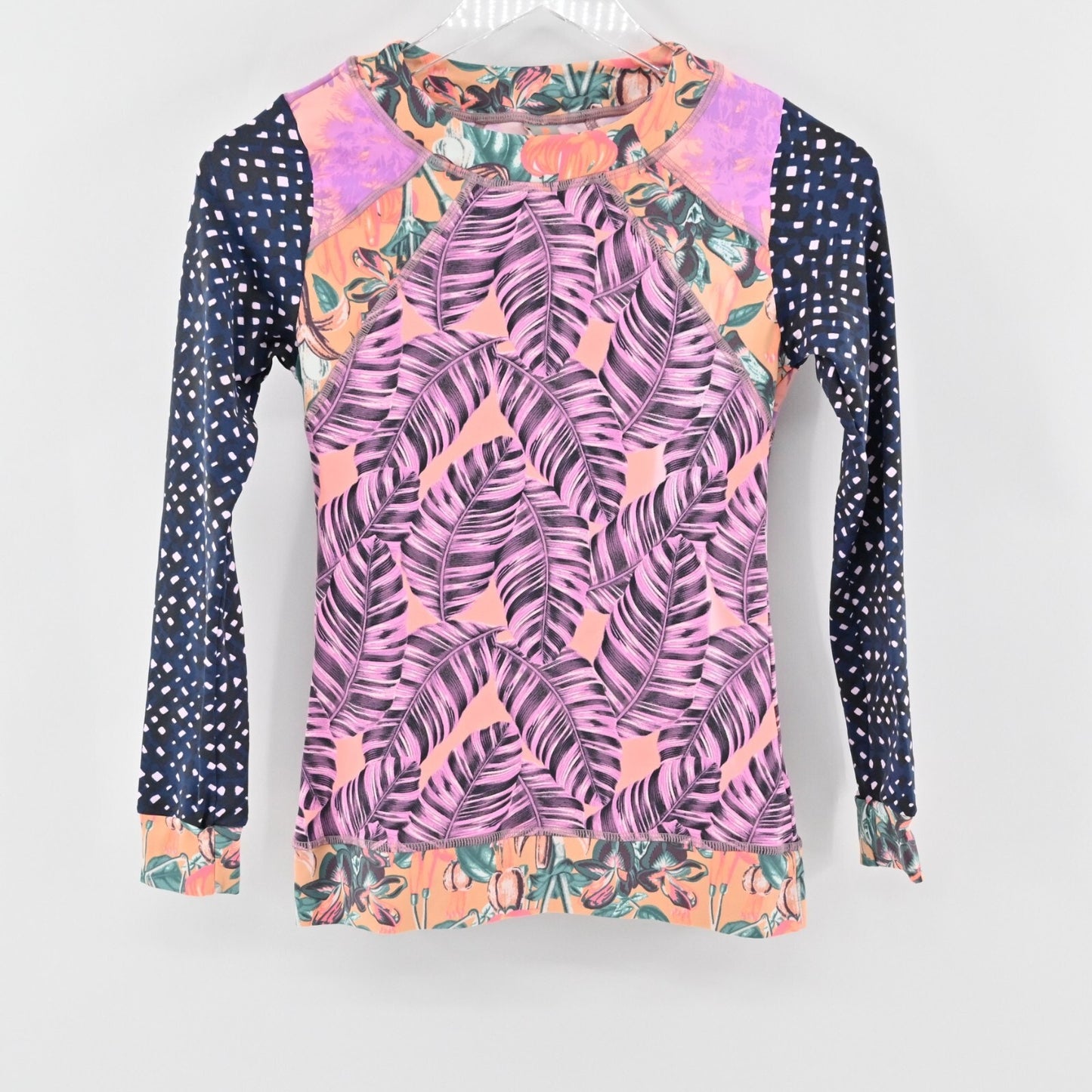 MAAJI Swim Top Womens Size M Rashguard Rum Punch Long Sleeve Multicolor Print