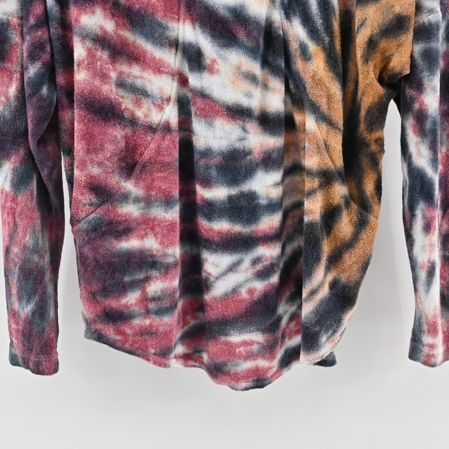 Vtg Y2k Hard Tail Womens Tie Dye Top Size M French Terry Long Sleeve VNeck Logo