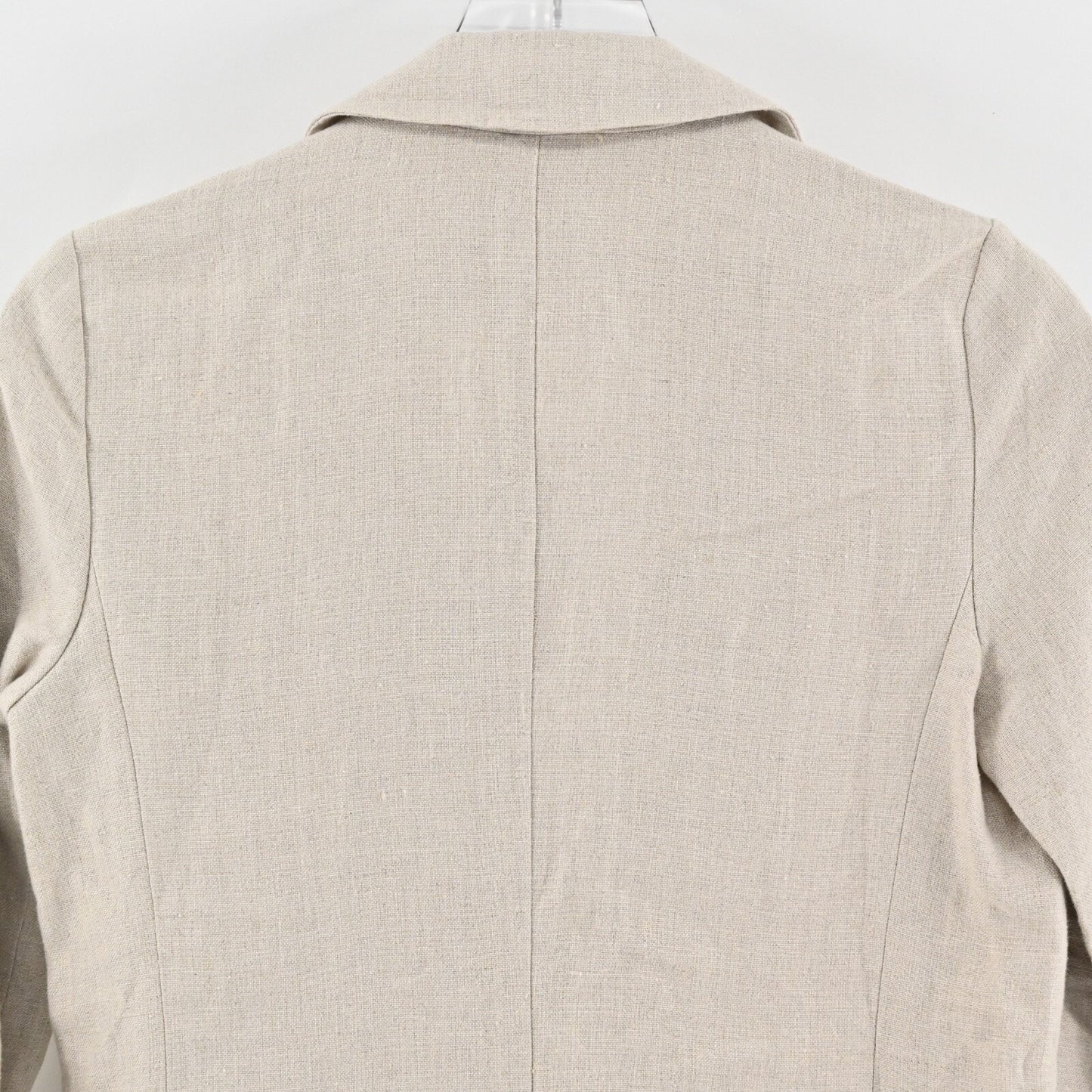 MICHAEL KORS Womens Ruched Linen Blazer Sz 0 Beige 3/4 Sleeve Office Career NEW