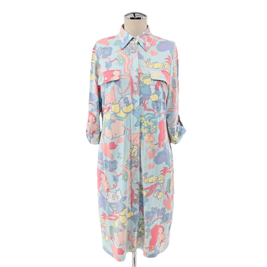 J MCLAUGHLIN Dress Womens Sz S Catalina Cloth Floral Shirtdress Stretch Pockets