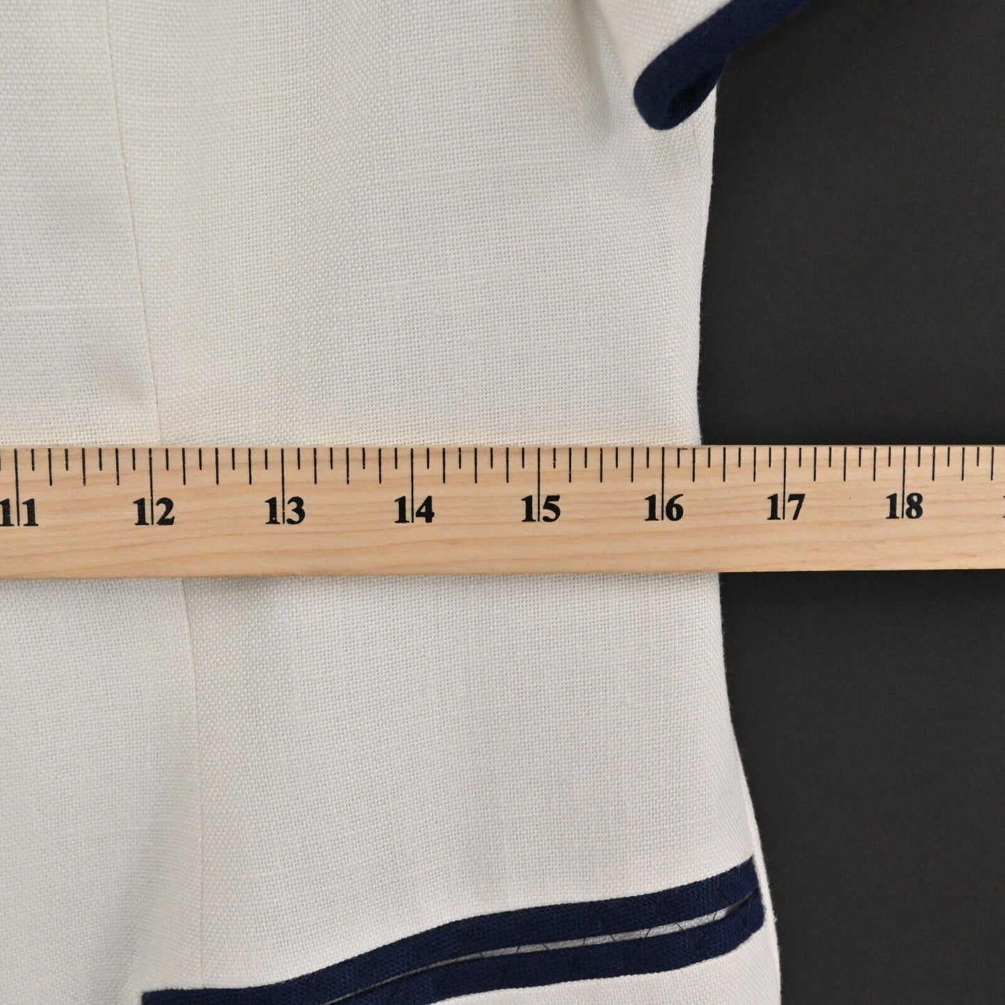 Vtg BILL BLASS Dress Womens Size 6 Navy Button Front Epaulet Preppy Nautical 80s
