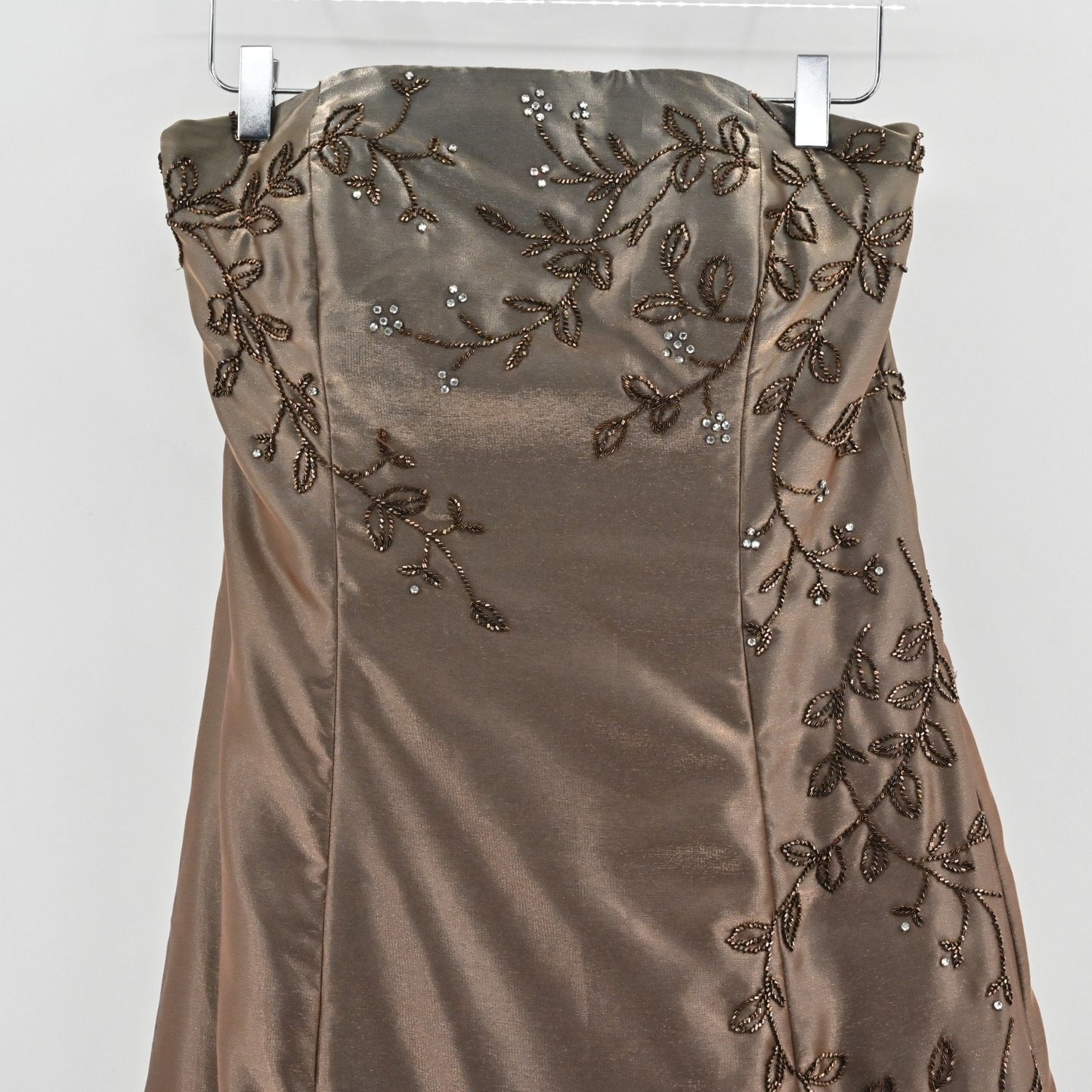 Vtg Jovani Strapless Beaded Evening Gown Sz 12 Ombre Maxi Dress Fairy Prom Event