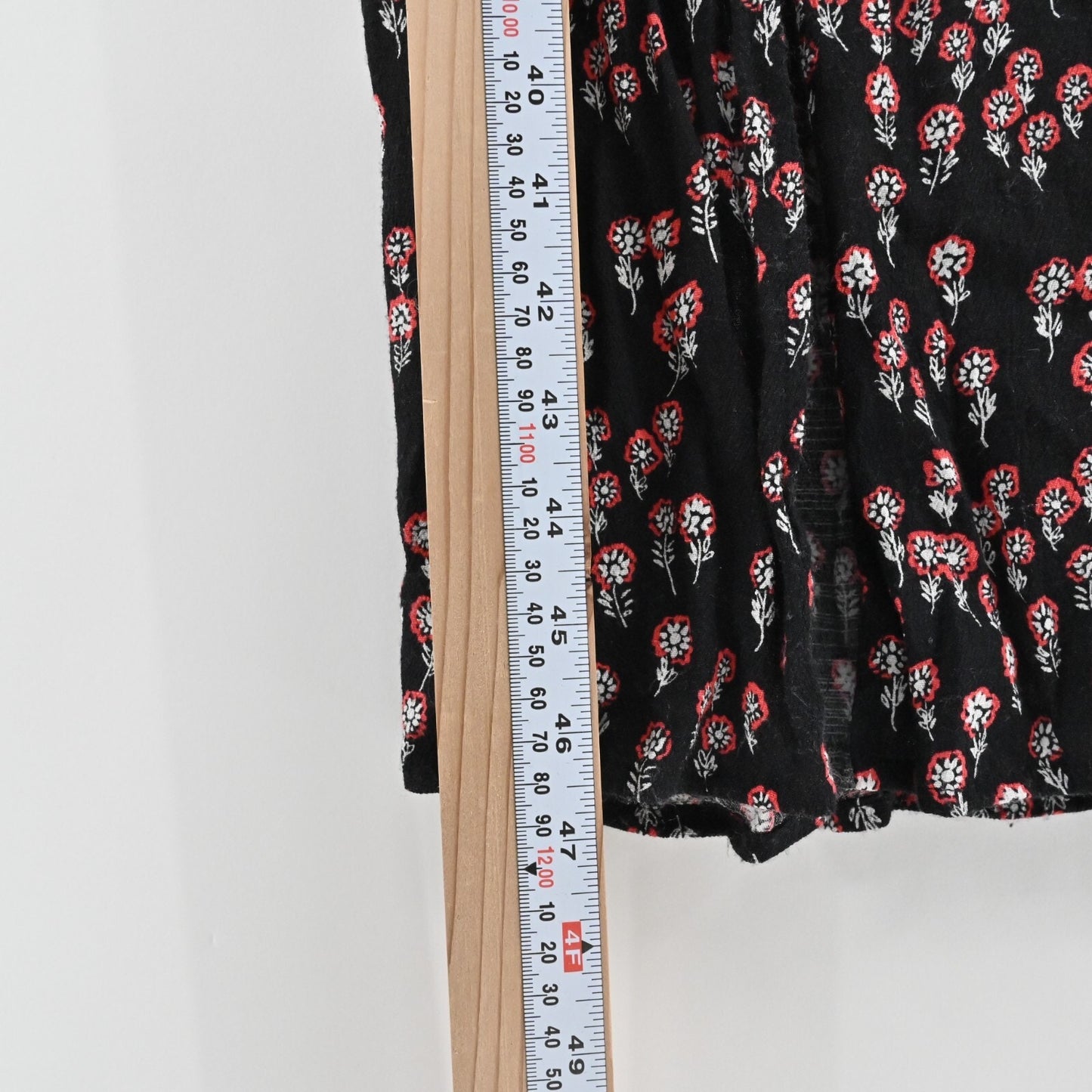 FREE PEOPLE Corrie Dress Size L Floral Printed Midi Side Slit Black Boho ALine