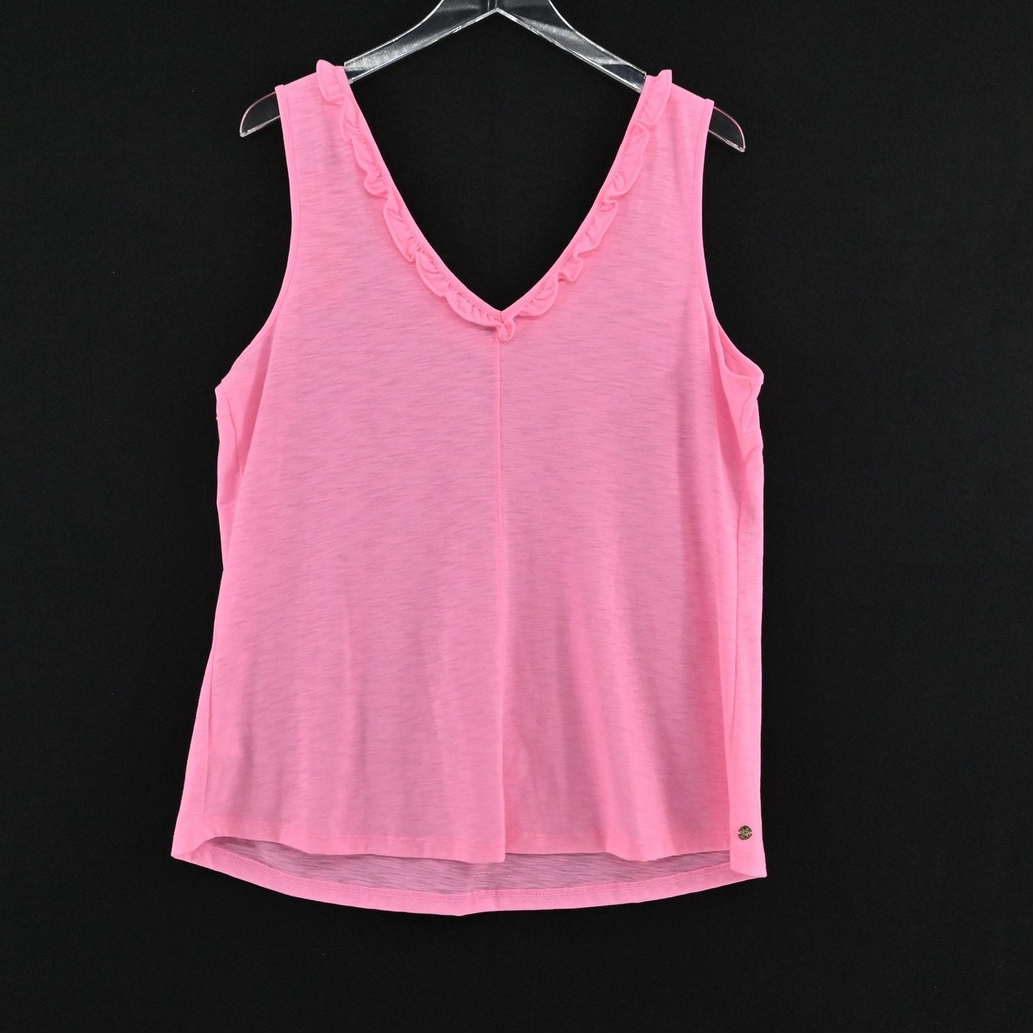Lilly Pulitzer Womens Gigi Ruffle Top Size XL Pink Shandy Sleeveless Tank Casual