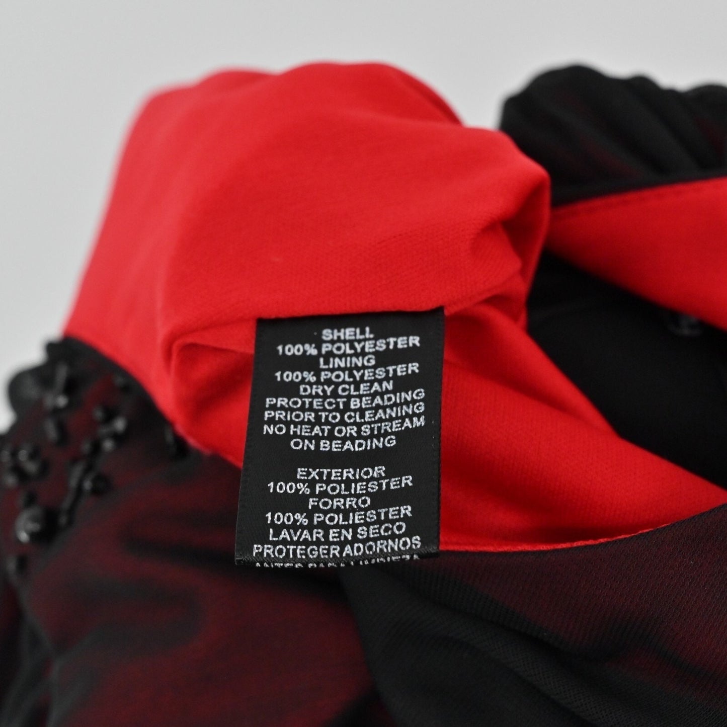 LA NOUVELLE RENAISSANCE Mesh Dress Size 10 Dark Romantic Black Red Embellished