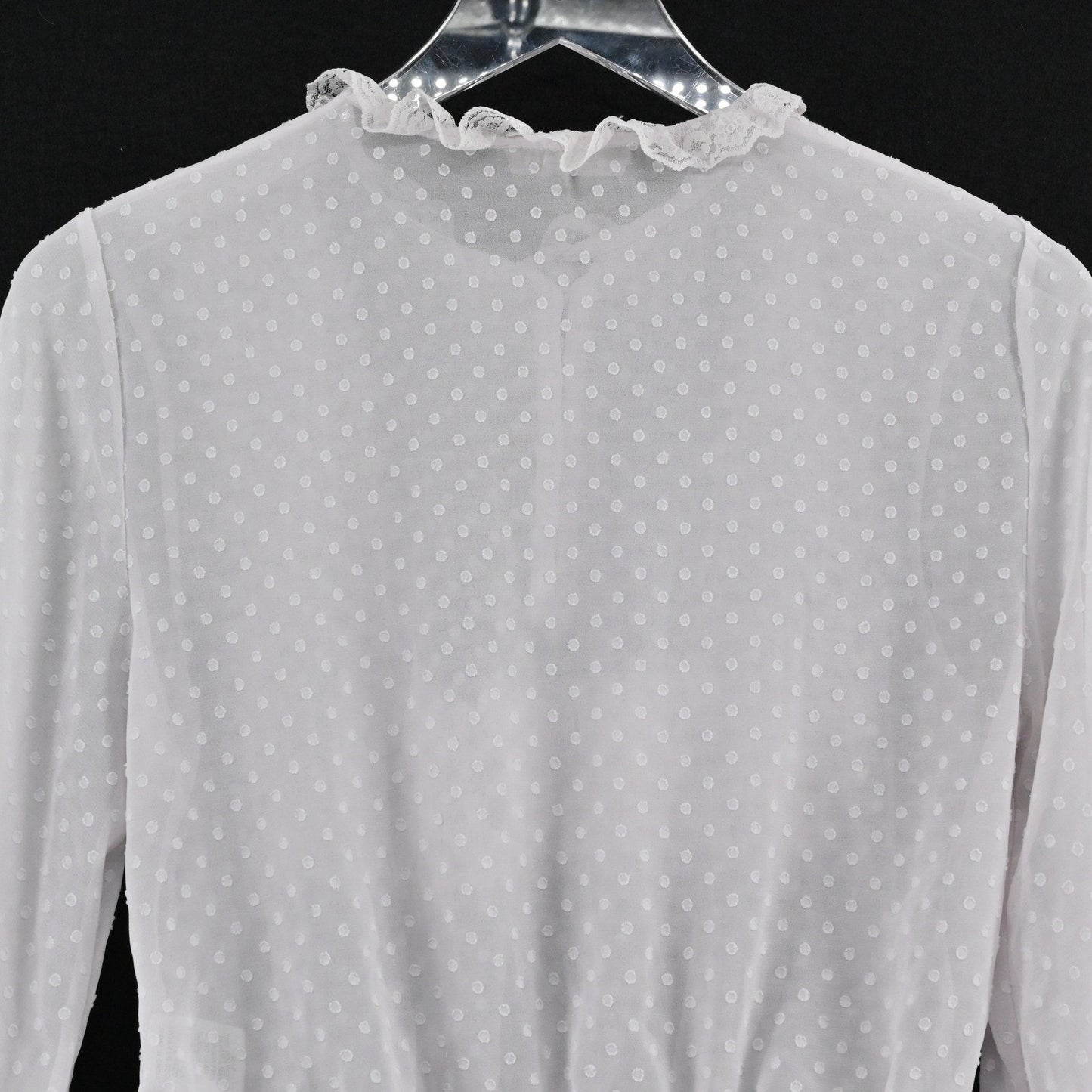 Storia Womens Lace Peasant Top Size S Romantic Ethereal Delicate Boho LAVENDER