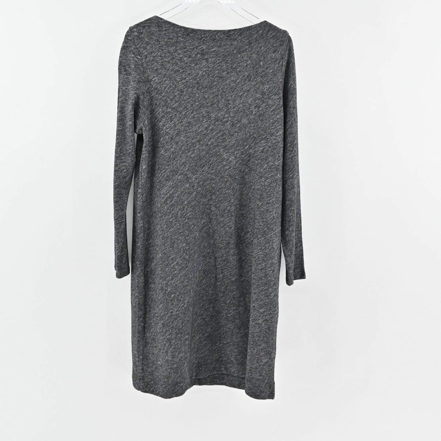 Eileen Fisher Womens Dress Size L Gray Organic Cotton Wool Lagenlook Long Sleeve