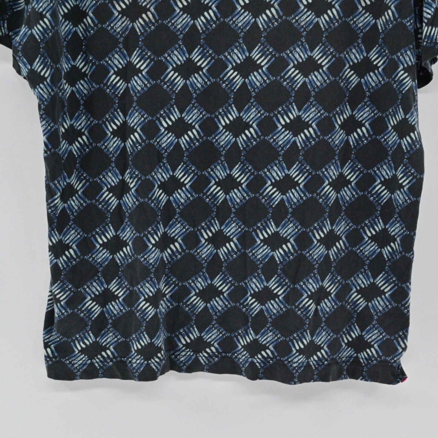 ROBERT GRAHAM T Shirt Mens Size L Blue Geometric Speed Limit Batik Skull Graphic