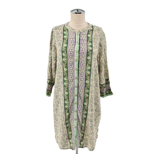SEA LUSTRE Dress Womens One Size Green Floral Jet Setter Mini Tunis 3/4 Sleeve